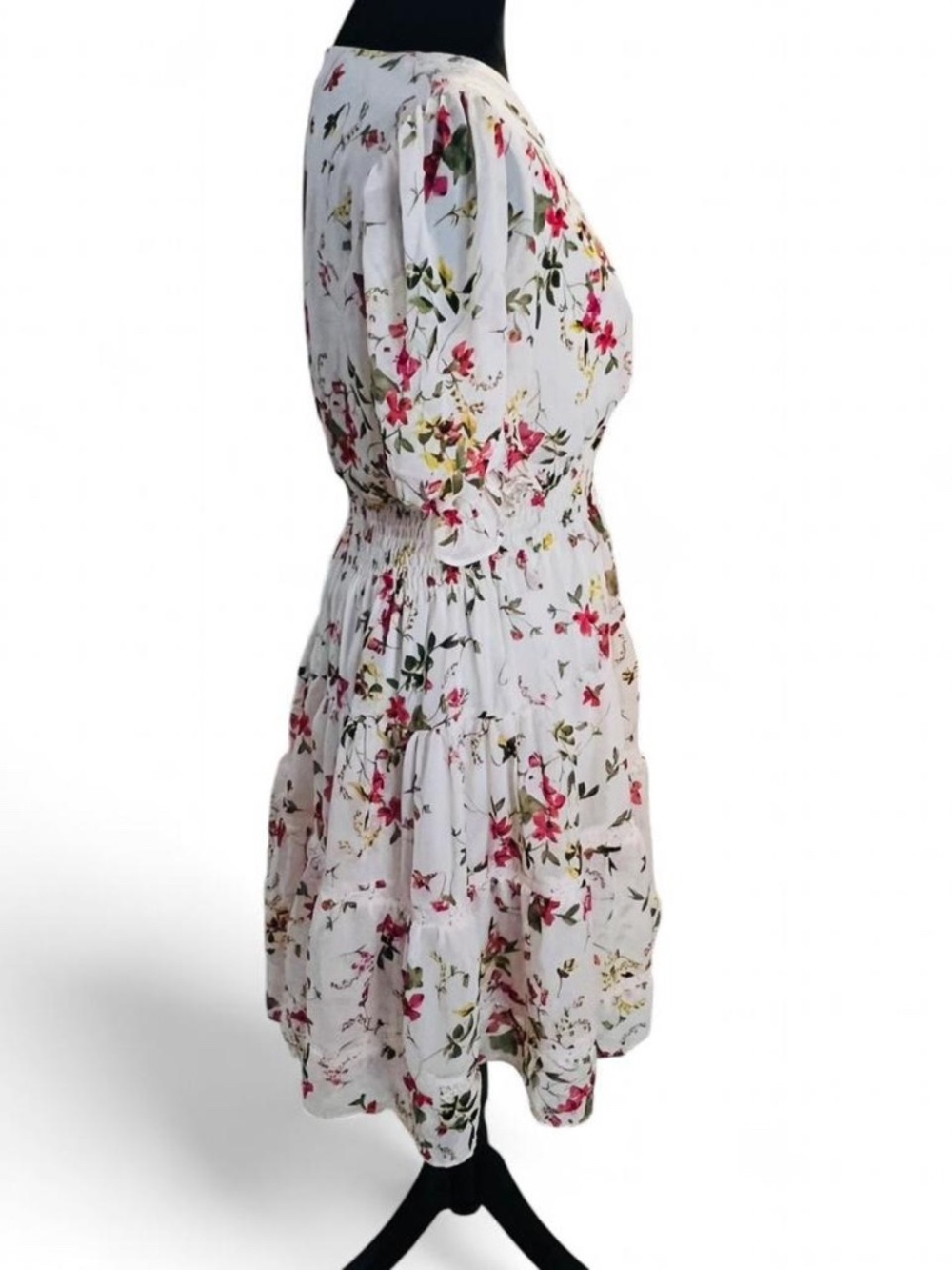 Floral Ruffle Dress with Waffle Waist by Taylor in Size 2 - Picture 2 of 8